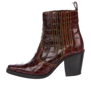 GANNI western patent leather boots